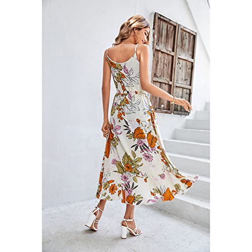 Image of BROVAVE Women's 2026 Summer Casual Boho Sundress Spaghetti Strap Midi Dress
