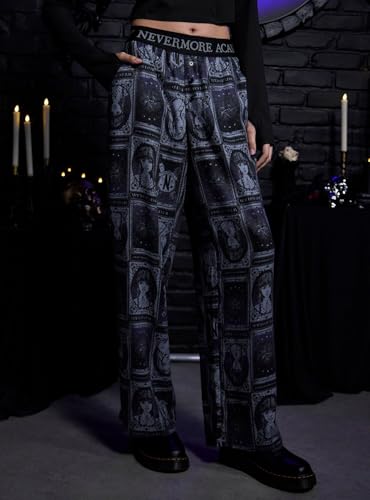 Hot Topic Wednesday Character Tarot Card Girls Pajama Pants BLACK XL