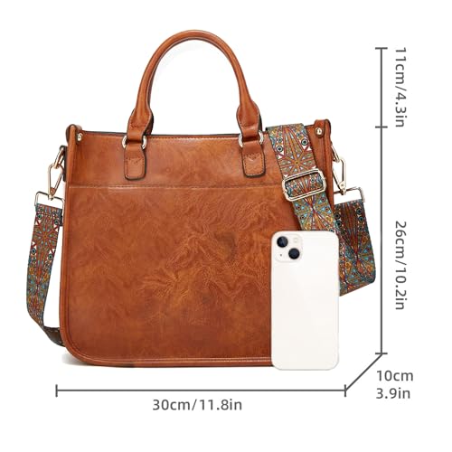 Bolso bandolera Tote para mujer con asa superior de PU miniatura 6