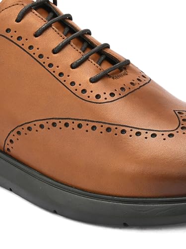 Image of San Frissco Mens Formal Shoes Textured Lace Up Brogues /Soft Cushioned Footbed with TPR Sole /Stylish, Comfortable, Trendy, Party, Outdoor Shoes for Office & College