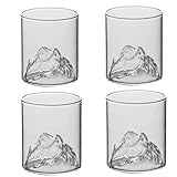 Supercap - Mountain Whiskey Glasses Set of 2, Old Fashioned Glass for Cocktail, 10oz Rocks Glass Barware for Scotch Rocks Tumbler Glasses (200mL, 4pcs)