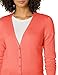 Amazon Essentials Women's Lightweight V-Neck Cardigan Sweater (Available in Plus Size), Coral Pink, Large