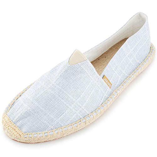 Alexis Leroy Men's Closed Toe Canvas Slip on Flat Espadrille Shoes