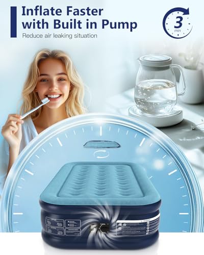 33% Off Twin Air Mattress with Built-in Pump - Quick Inflate