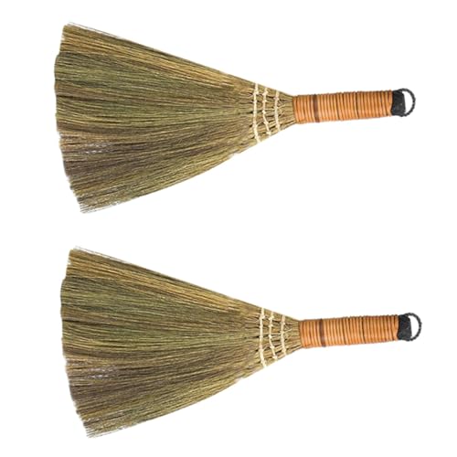 GETAJGHSD 2個 家用耐久木製卓上ほうき 軽量コンパクト掃除用具 小型ダストクリーナー 家用清掃ブラシ