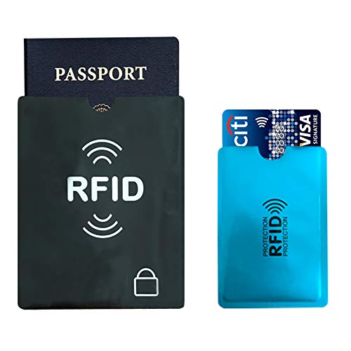 RFID Blocking Sleeves (Set of 16 Credit Card Protector Sleeves + 4 Passport Holders, 8 Unique Colourful) Identity Theft Protection Travel Case Set(multicolored-20)3