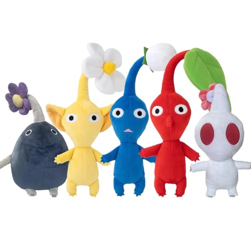PLSDOIT New Pikmin Plush, Roke Yellow Blue Red White Pikmin Plushies