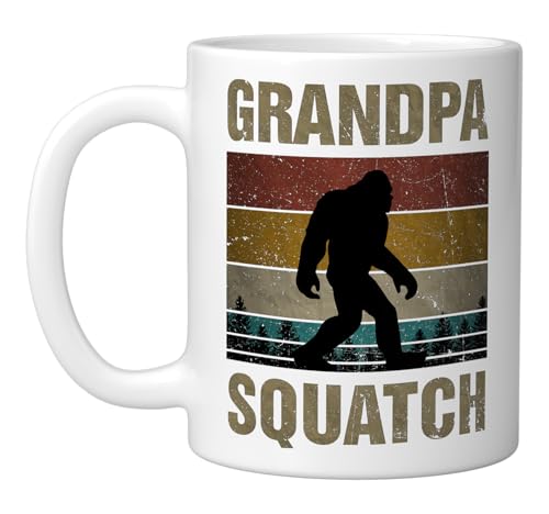 Taza de cerámica blanco 11 onzas Grandpa Squatch miniatura 1