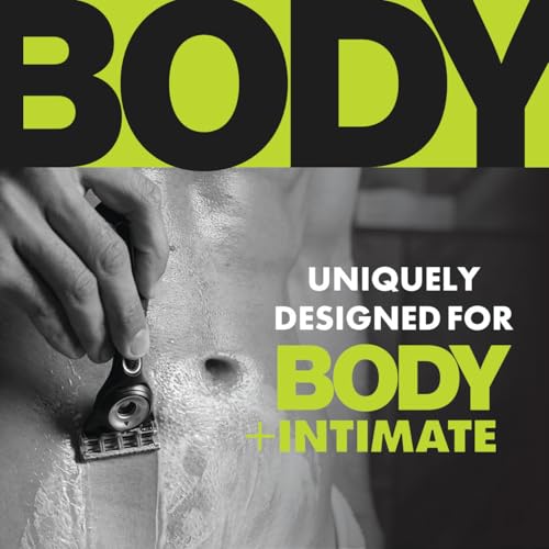 Image of Gillette Labs Body + Intimate Razor For Men, Handle + 4 Blade Refills, Travel Cover