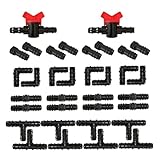 Tipo di plastica: POM Kit di raccordi for irrigazione a goccia da 34 pezzi da 1/2\