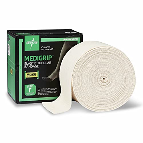 medline medigrip elastic latex tubular bandages size f 434 w 10 cm for large knees and medium thighs - high compression support breathable amp comfortable