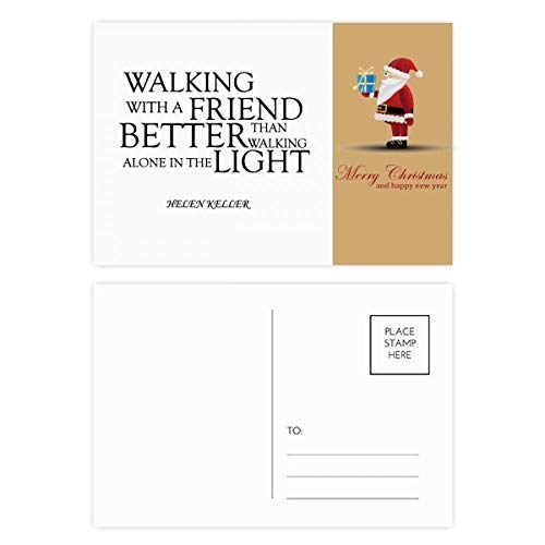 20 Cartes postales d'amitié Helen Keller et Père Noël pour vos messages