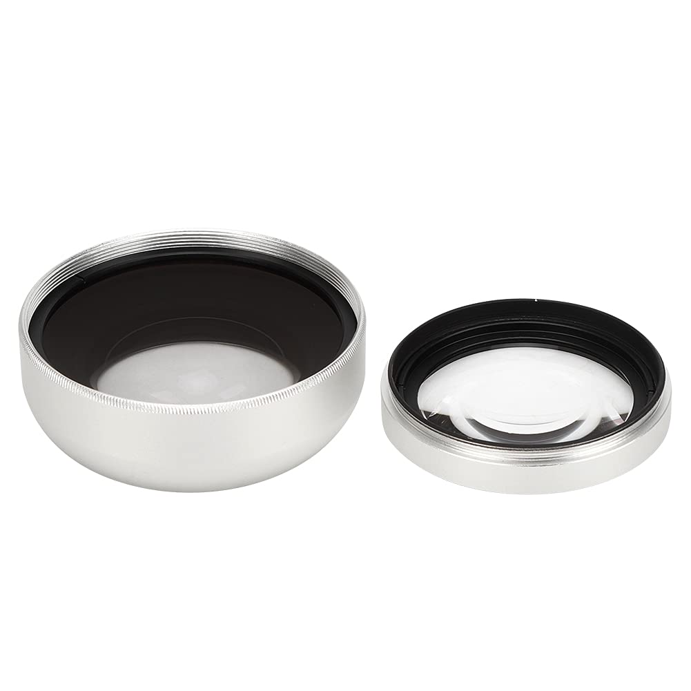Lente per fotocamera angolare larga 0,45x, vetro ottico d'argento per obiettivi da 43 mm, costruzione in lega di alluminio, ingrandimento macro, rivestimento anti -riflettente