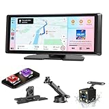 Écran Compact de 8,1 Pouces - Le CarPlay de 8,1 pouces est compact et économise de l'espace, offrant une vue dégagée à l'avant qui évite d'obstruer la ligne de vision du conducteur. Avec une résolution de 1600*600 et une interface tactile, il propose une expérience visuelle claire. Le support de montage réglable permet d'ajuster l'angle, améliorant ainsi votre conduite en toute sécurité