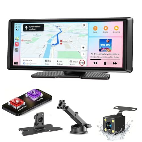 ESSGOO Écran CarPlay Voiture 8,1 Pouces avec Caméra de Recul Prend en Charge A-pple CarPlay & Android Auto,GPS,FM, Mirror Link, Appels Mains Libres...