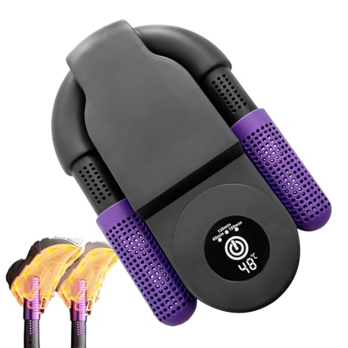 Hitburu Secadores de sapatos para sapatilhas desportivas | secador dobrável para botas de esqui | secador elétrico silencioso com temporizador para sapatilhas meias luvas roupa casa residência