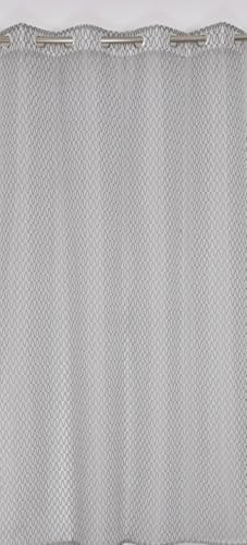Image of HOME UTSAV Premium Sheer Net Curtain for Window 4 Feet | Transparent Net Fabric with Geometric Design | Pack of 1, Grey