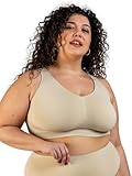 Plumpy Reggiseno Taglie Forti, Reggiseno Senza Ferretto, Senza Chiusure, Massimo Sostegno, Tecnologie Simless, Ampio Sottoseno da 85 a 135 cm
