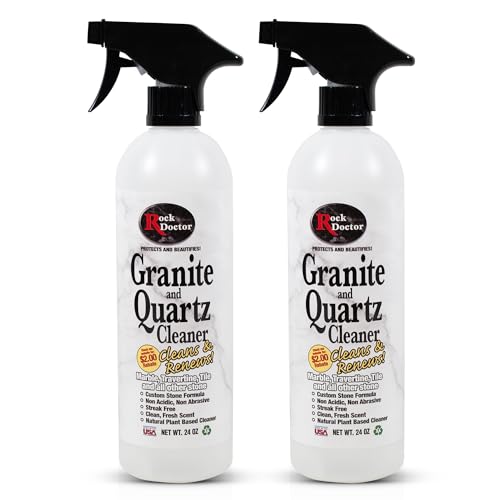 Rock Doctor Granite & Quartz Cleaner Spray 24 oz.Can, Cleans Tile, Marble, Kitchen Countertop, and Natural Stone Surfaces, Streak-Free Shine Pack of 2
