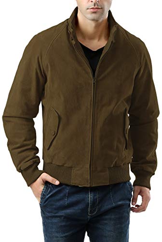 Landing Leathers Men's WWII Suede Leather Bomber Jacket Tobacco X-Large