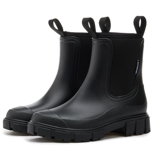 Image of WOWSTICK Women's Ankle Rain Boots Waterproof Lightweight Slip Resistant Fashion Garden Booties