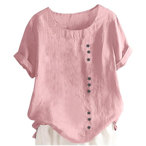Girls Cotton Linen Shirts Roll Up Sleeve Oversized Tunic Blouses for Tween Girls Boatneck Tops Trendy Linen Cotton Shirt