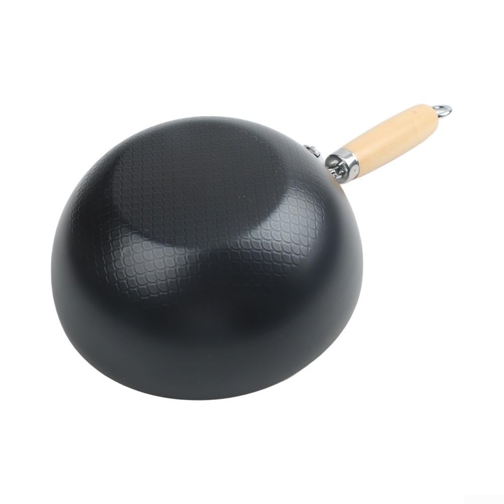 Wok 20cm Fer pour forgé Antiadhésif Naturel Induction Wok 20cm(C-24CM)
