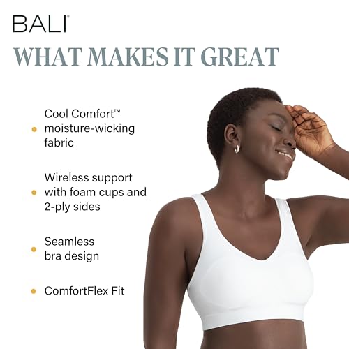 Image of Bali Women's Wireless Bras for Women - Comfort Revolution Wireless Bra - Adjustable & Supportive - Plus Size Women