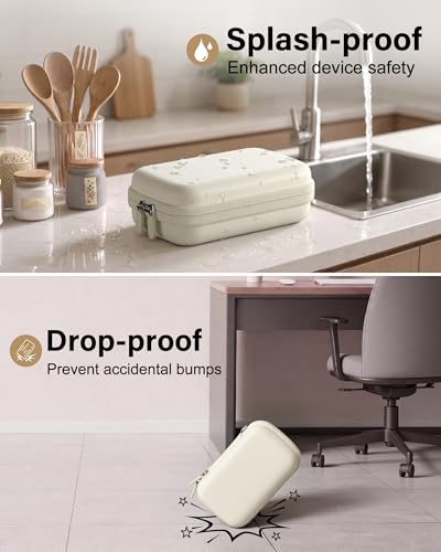 Image of ProCase Label Maker Case Compatible with Nelko P21, Phomemo D30 Label Printer, Compact Portable Bag for SUPVAN E10 /ORGSTA S001 Sticker Printer, Storage for Label Tape&Accessories (Case Only) -Beige