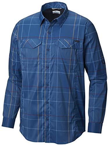 Columbia Men's Silver Ridge Lite Plaid Long Sleeve Shirt, Impulse Blue Open Pane Plaid,Medium