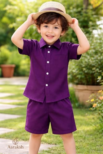 Image of Boys Shirt & Shorts Co-ord Set Kids Regular Wear Clothes Outfit