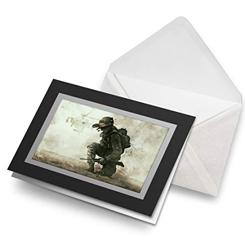 Fantastico biglietto di auguri nero (inserto) – Battlefield Soldier Army Helicopter #15864