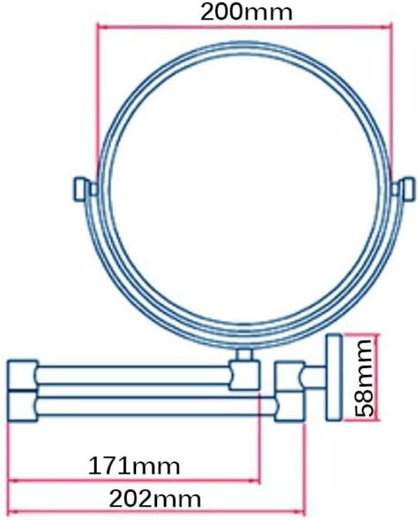 Miniatura 7 de Vanity Mirror 8 Inch Double Sided Wall Mount Makeup Mirror with 10X Magnification, Two-Sided 360Swivel Extendable Cosmetic Mirror Bathroom Shaving