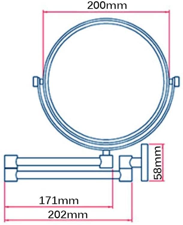 Miroir de maquillage mural double face pour éliminer les reflets flous