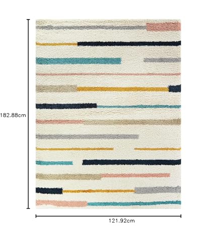 Image of Modern Soft 3D Shaggy Fur Carpets for Living Room Thick Fluffy Rugs for Bedroom, 4x6 feet, Multi Color