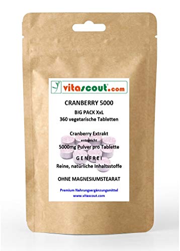 360 Tabletten Cranberry 5000 vegetarisch - Bester Preis IM Netz - Cranberries - PN: 0013223
