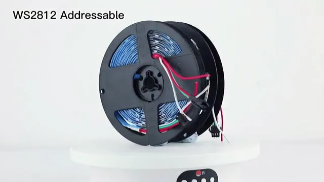 Image of WS2812B RGB LED Strip, Individually Addressable LED Strip, Chasing Effects Dream Color 5050SMD 3.2FT 144 LED Pixel Strip Rope Light DC 5V (White PCB 1M 144Pixels /m Waterproof IP67)