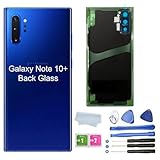 Galaxy Note 10 Plus Back Cover Glass Housing Door Replacement with Camera Lens Parts for Samsung Galaxy Note10+ 5G + Tools (Aura Blue)