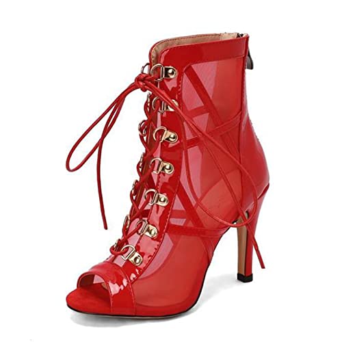 Bottines à bout ouvert en maille respirante des talons hauts de bureau