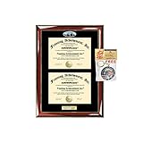 Double Diploma Frame Boston University School BU Campus Photo Graduation Dual Degree Plaque Gift...