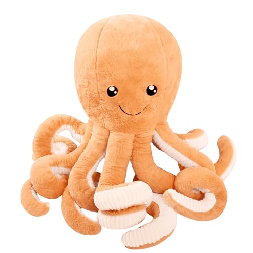 Image of DENTRUN Octopus Plush Toy, Cute Stuffed Animal in 5 Colors 4 Sizes for Gift | 7 /16 /24 /32 inch sizes, 5 vibrant colors, soft plush sea animal, giant gift for all ages, birthday /Xmas /Halloween