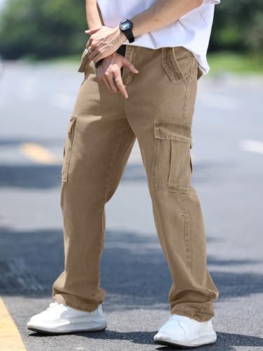 Image of AVANOVA Men's Cargo Jeans Slim Fit | Stylish Stretch Denim Trousers with Multi Pockets | Casual Wear Pants for Men | Comfortable Daily & Office Denim Wear Bottoms (Jeans 250)