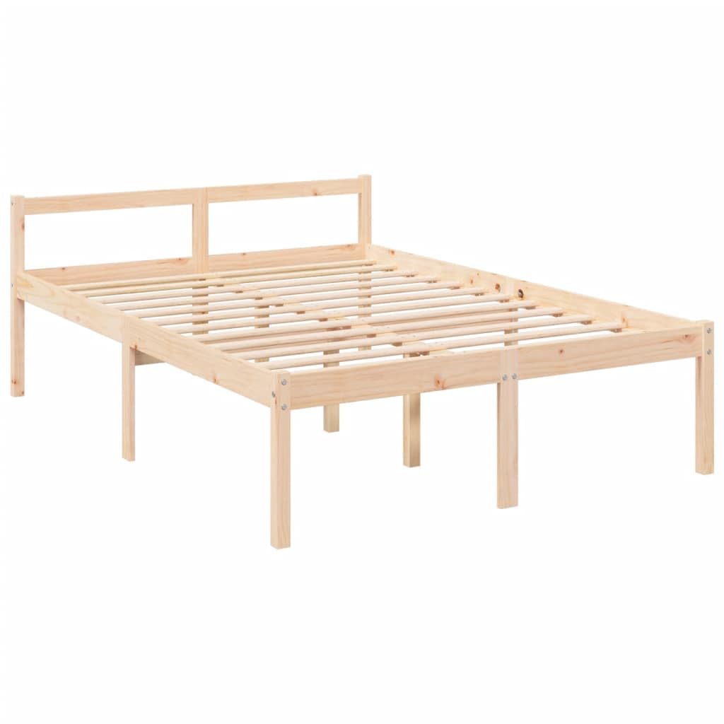Seniorenbett aus Massivholz 120x200 cm mit Kopfteil und Fußteil sowie seniorengerechtem Lattenrost