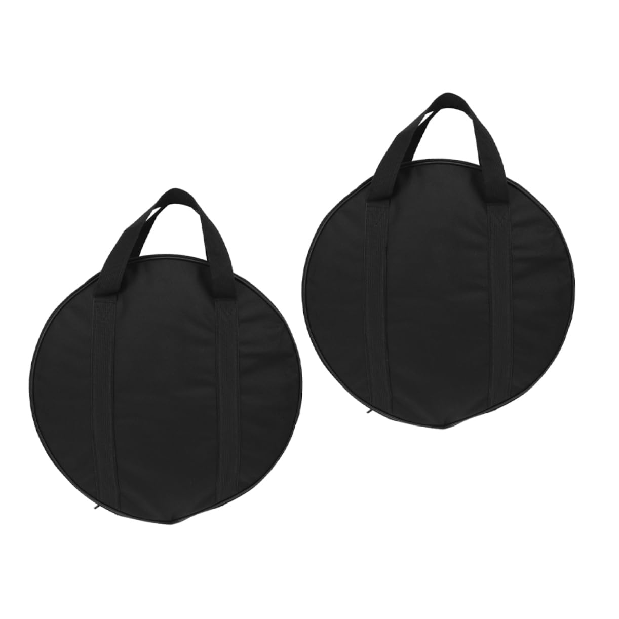 Toyvian Paquet de Rangement pour Gong et Cymbales 2pcs en Tissu Oxford Noir Étanche Poignée Portable pour Musiciens et Artistes Diamètre 40 Cm Épaisseur 8 Cm