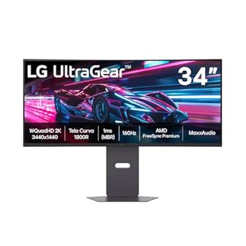 Monitor Gamer LG UltraGear™ Curvo 34G600A-B 34" QuadHD 2K, UltraWide 1800R, 160Hz, 1ms (MBR), AMD FreeSync™ Premium, HDR10, MaxxAudio