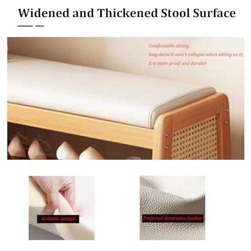 Banc à chaussures élégant grand format structure robuste avec assise rembourrée premium - 7
