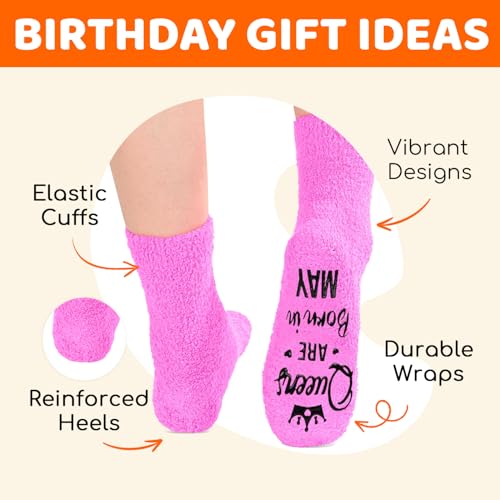 Image of HAPPYPOP Birthday Gifts Ideas for Women - January February March Birthday Socks in Pink