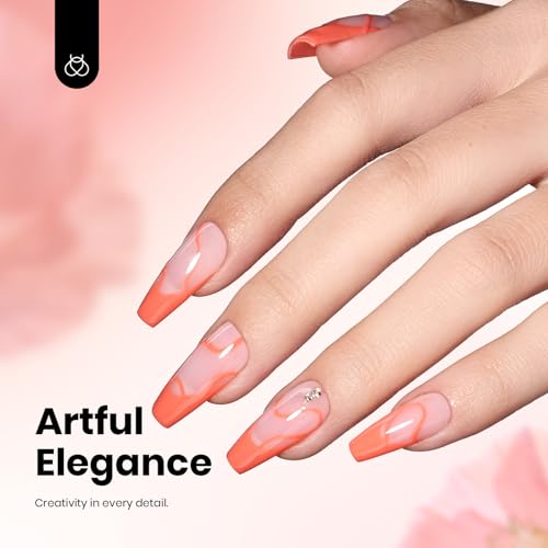 Image of Beetles Orange Gel Polish- Hema-Free Coral Orange Gel Nail Polish High 15ml Gloss Soak Off Coral Nail Polish Nail Art Manicure Salon Color Bottle