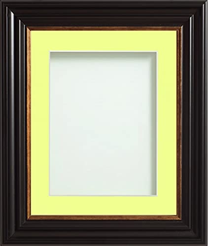 Frame Company Emson Black Picture Photo Frame with Lemon Bon Bon Mount