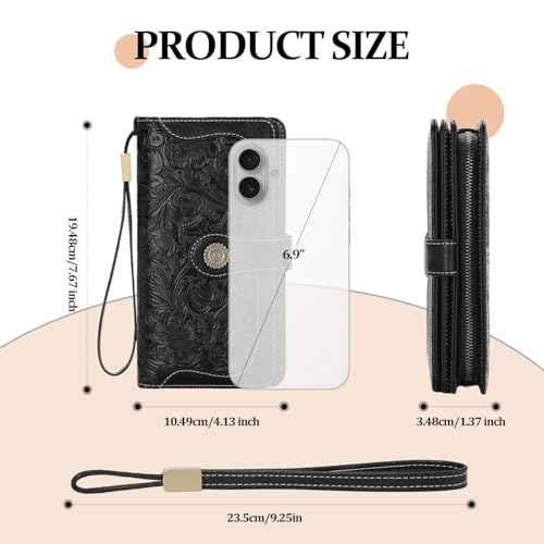 Image of FALAN MULE Wallets for Women Trifold Wristlet Wallets Large Capacity RFID Blocking Ladies Purse Credit Card Holder